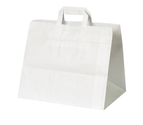 250 x Tragetasche für Kuchen Kraftpapier 80gr.mit Papierflachgriff €0,24/Stück