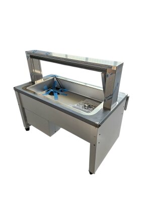 B.Pro Basic Line SK-3 Kids Signalweiß für Kinderverpflegung mit LED-Spots ohne Hustenschutz Brücke beschädigt inklusive Blanco CASE BC FS 2 Transportbox B-Ware