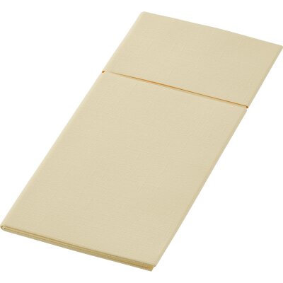 Serviettentaschen Bestecktasche Champagner/Cream 40x48cm 50 Stück Duniletto®