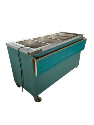 B.PRO Warmbuffet  4 x GN1/1 max Tiefe: 200 mm Farbe Verkehrsgrau B mit beheizbarem Unterbau B-Ware