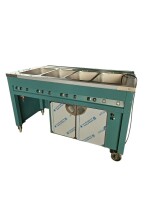 B.PRO Warmbuffet  4 x GN1/1 max Tiefe: 200 mm Farbe Verkehrsgrau B mit beheizbarem Unterbau B-Ware